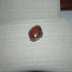 Mexico Cabochon Mahogany Obsidian Gem Pin Brooch / Pendant